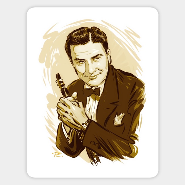 Artie Shaw - An illustration by Paul Cemmick Sticker by PLAYDIGITAL2020